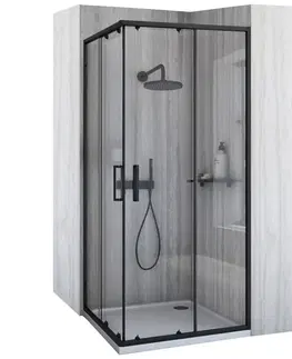 Sprchovacie kúty REA/S - Sprchovací kút City 90x90 Black So sprchovou vaničkou Savoy KPL-K7446