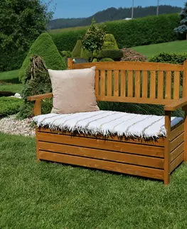 Záhradné lavice Záhradná lavička DILKA s úložným priestorom Tempo Kondela Biela