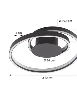 Stropné svietidlá Lindby Lindby Erlinik stropné LED svetlo, stepdim, čierna