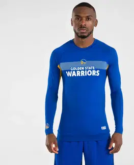 tričká Pánske spodné tričko NBA Warriors s dlhým rukávom modré