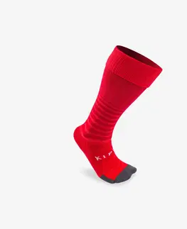 ponožky Detské futbalové vrúbkované štulpne F500 ružové reflexné