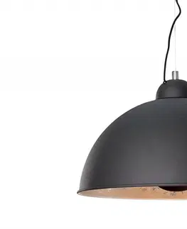 Osvetlenie Závesná lampa BRUSEL Dekorhome Strieborná / čierna