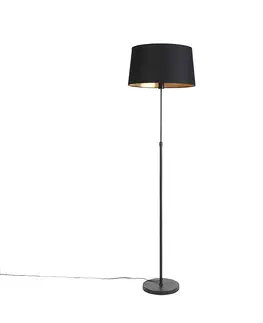 Stojace lampy Stojacia lampa čierna s čiernym tienidlom nastaviteľným 45 cm - Parte