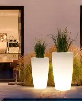 Vonkajšie dekoratívne svietidlá degardo Deko lampa Rovio IV rastlinná, biela priesvitná