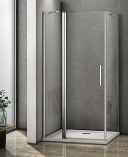 Sprchovacie kúty H K - Obdĺžnikový sprchovací kút MELODY B5 90x80 cm s jednokrídlovými dverami s pevnou stenou vrátane sprchovej vaničky z liateho mramoru SE-MELODYB59080 / ROCKY-9080