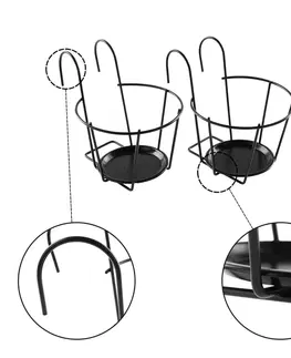 Kvetináče a truhlíky Držiaky na kvetináč, set 2 ks, čierna, TUOM TYP 1