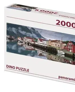 2000 dielikov Dino Toys Puzzle Rybárska dedina 2000 panoramic Dino