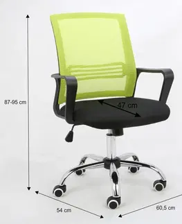 Kancelárske stoličky KONDELA Apolo kancelárska stolička s podrúčkami zelená / čierna