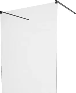 Sprchové dvere MEXEN/S - KIOTO samostatne stojaca sprchová zástena 130 x 200, transparent 8 mm, čierna 800-130-002-70-00