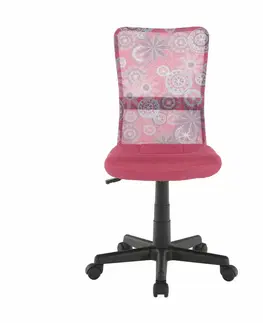 Kancelárske kreslá Otočná stolička, ružová/vzor/čierna, GOFY