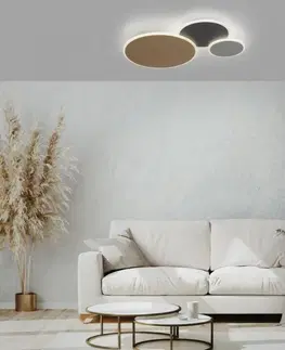 Stropne svietidla Inteligentné stropné svietidlo mosadz, oceľ a sivá vrátane LED - Stan
