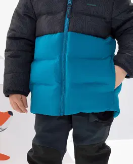 bundy a vesty Detská prešívaná bunda na turistiku 2-6 rokov sivo-modrá