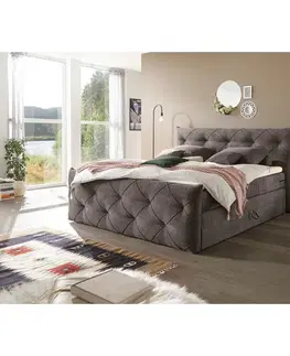Americké postele Boxspring posteľ TARRAGONA Hnedá 180x200 Cm