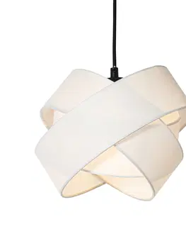Zavesne lampy Moderné závesné svietidlo biele 3-svetlo - Látkové