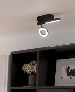 Bodové svetlá EGLO LED stropný spot Cardillio 2 čierny s jedným krúžkom