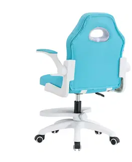 Kancelárske kreslá Otočná stolička s podnožou, modrá/biela, RAMIL