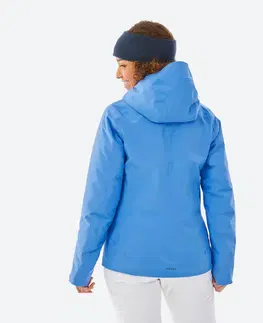 bundy a vesty Dámska hrejivá lyžiarska bunda 500 modrá