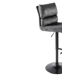 Barové stoličky LuxD Dizajnová barová otočná stolička Frank tmavosivý zamat