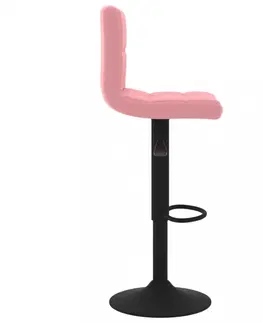 Barové stoličky Barová stolička zamat / kov Dekorhome Ružová