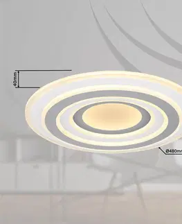 Stropné svietidlá Globo Sabatino LED stropné svietidlo, biela/antracitová, Ø 48 cm, CCT