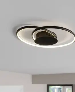 Stropné svietidlá Lindby Lindby Joline stropné LED svietidlo, čierne, 45 cm