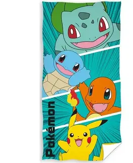 Doplnky do spálne Carbotex Detská osuška Pokémon Prvá Generácia, 70 x 140 cm