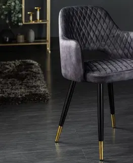 Stoličky - moderné LuxD 24295 Dizajnová stolička Laney sivý zamat
