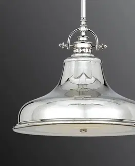 Závesné svietidlá QUOIZEL Závesná lampa Emery 1-pl. striebro Ø 34,3 cm
