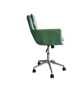 Kancelárske stoličky KONDELA Kaila kancelárske kreslo smaragdová / chróm