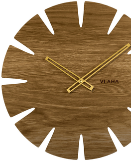 Hodiny Dubové hodiny Vlaha so zlatými ručkami VCT1030, 45cm