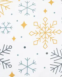 Obliečky 4Home Flanelové obliečky Frosty snowflakes, 140 x 220 cm, 70 x 90 cm
