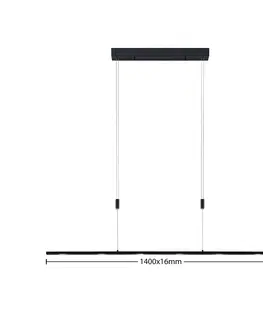 Závesné svietidlá Lucande Lucande Stakato závesné LED 6-pl. 140 cm dlhé