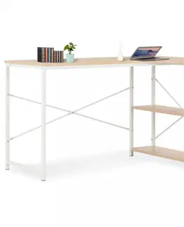 Pracovné stoly Rohový písací stôl 120x72 cm Dekorhome Čierna / dub