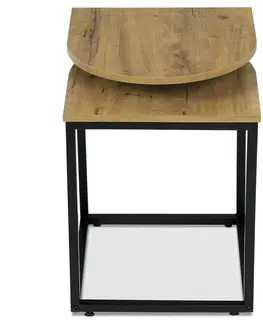 Konferenčné stolíky Odkladací stolík s poličkou v dekore divoký dub, 40 x 40 x 55 cm