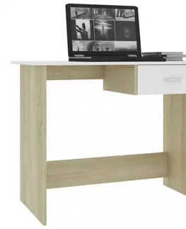 Pracovné stoly Písací stôl so zásuvkou 100x50 cm Dekorhome Dub sonoma