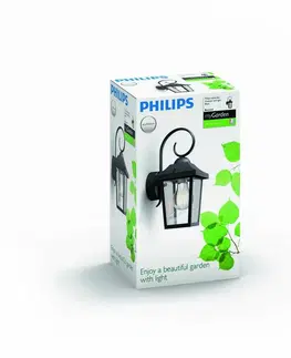 Záhradné lampy Philips 17236/30/PN Buzzard Vonkajšie nástenné svietidlo 29 cm, čierna