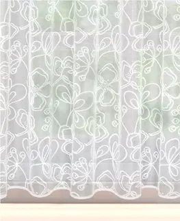 Záclony Záclona žakárová, Rozkvitnutá lúka metráž, biela 160 cm