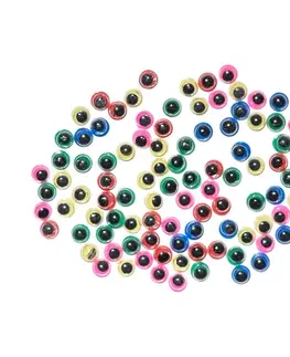 Kreatívne a výtvarné hračky JUNIOR-ST - Dekorácia pohyblivé oči farebné 5 mm, sada 100 ks