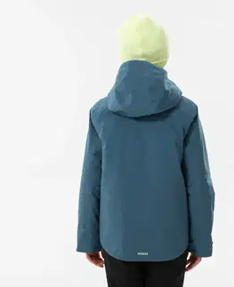 bundy a vesty Detská lyžiarska hrejivá a nepremokavá bunda 550 modrá