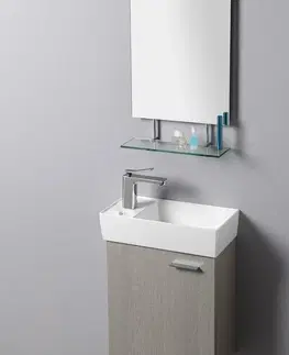 Kúpeľňa SAPHO - MAXX umývadlo 47x24cm, ľavá, liaty mramor, biela MX475