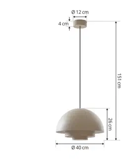 Závesné svietidlá Lucande Závesné svietidlo Lucande Nymara LED, béžová