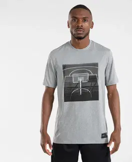 dresy Pánske basketbalové tričko/dres TS500 Fast sivé s fotkou