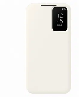 Puzdrá na mobilné telefóny Puzdro Smart View Wallet pre Samsung Galaxy S23 Plus, cream EF-ZS916CUEGWW