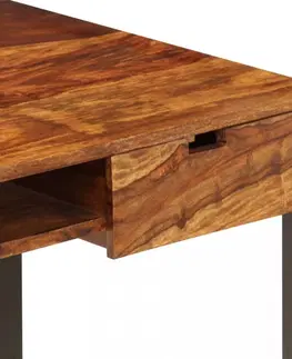 Pracovné stoly Písací stôl 110x55 cm drevo / oceľ Dekorhome