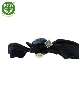 Plyšové hračky RAPPA - Plyšový netopier čierny 16 cm ECO-FRIENDLY