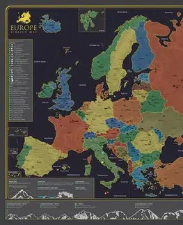 Európa Nástenná mapa Európy (bez stieracej vrstvy), štandardný biely tubus s nálepkou - Kolektív autorov