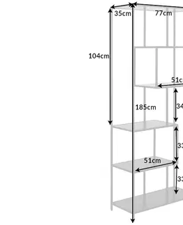 Regály a poličky LuxD Dizajnový regál Maille 185 x 77 cm mramor antracit