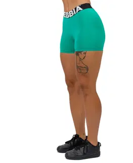 Dámske šortky Fitness šortky s vysokým pásom Nebbia GLUTE PUMP 240 Green - XS