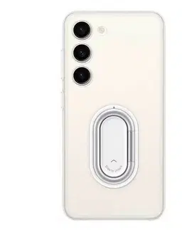 Puzdrá na mobilné telefóny Puzdro Clear Gadget pre Samsung Galaxy S23, transparent (s odnímateľným úchytom) EF-XS911CTEGWW