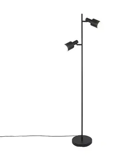 Stojace lampy Moderná stojaca lampa čierna 2-svetlá - Stijn